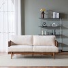 ModernLuxe 3-Seater Sofa, 72"W Boucle Sofa Couch with Square Arm, Wooden Frame and Cane Rattan Decor - 2 of 4