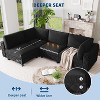 Black Modular L-Shaped Sectional Sofa ¨C 4-Seater Diamond Pattern Couch with Wood Frame for Living Room & Apartment (Easy Assembly) - 4 of 4