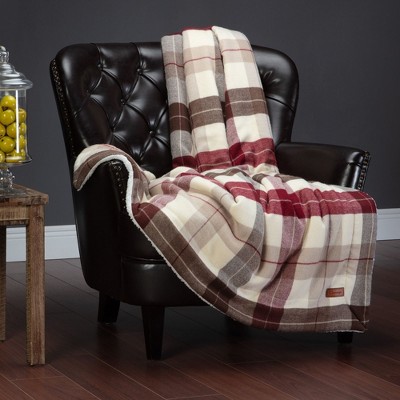 Chanasya Fleece Plaid with Reversible Faux Shearling Throw Blanket