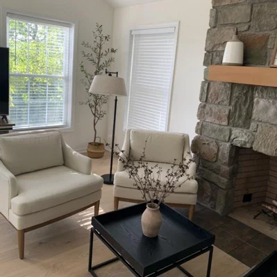 user image by Mom of 4, Howell Upholstered Accent Chair with Wood Base - Threshold™ designed with Studio McGee