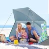 Tangkula Portable Beach Tent for 2-4 People 2-In-1 Sun Canopy Umbrella with Extendable Floor Roll-Up Windows Dual Side Flaps Carry Bag UPF 50+ - image 2 of 4