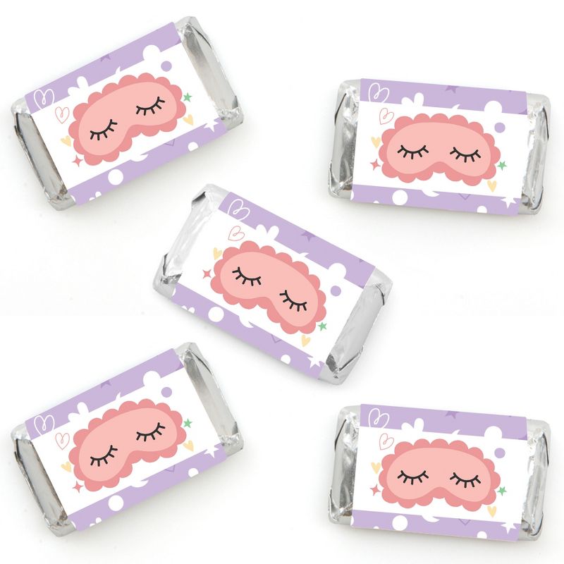 Big Dot of Happiness Pajama Slumber Party - Mini Candy Bar Wrapper Stickers - Girls Sleepover Birthday Party Small Favors - 40 Count, 1 of 7