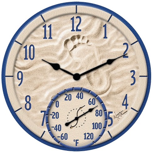 Springfield Precision InstrumentsDecorative 14-Inch Patio Thermometer with Clock 