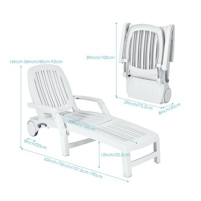 Gymax 1PC Patio Chaise Lounge