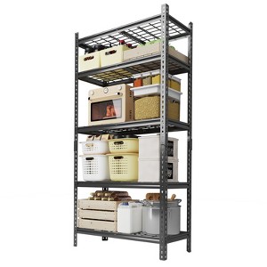 Garage Shelving Unit, 2200 LBS Heavy Duty Adjustable 5 Tier Metal Storage Shelves for Kitchen Pantry Warehouse Basement - 1 of 4