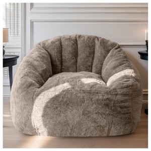 SEVOBAL Sofas High-Density Foam Bean Bag Chair with Armrests for Relaxing in Living Room Bedroom, Brown, 48"*44"*34" - 1 of 4