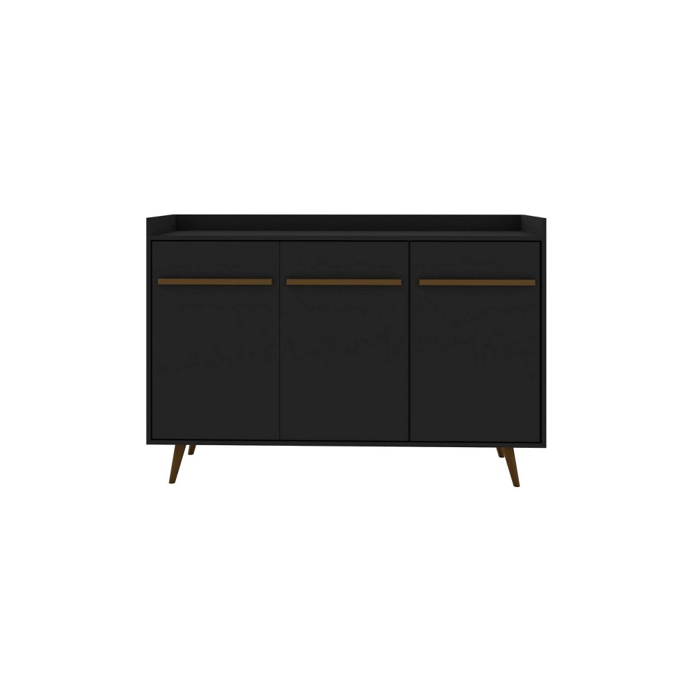 53.54" Bradley Buffet Stand Black - Manhattan Comfort: Mid-Century Modern Storage Console