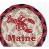 Earth Rugs Lobster Maine Printed Coaster – Nautical Red Design on Braided Jute, Coastal Decor, 5"x5" - 2 of 3