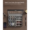 Ink Black Lockable 16-Slot Watch Box with Glass Lid - Made of Synthetic Leather, Dove Gray Lining, Ideal Gift Idea for Watch Storage - 3 of 4