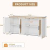 Bohemian Rattan Storage Cabinet with 4 Doors - Natural Woven Console Table for Living Room, Entryway, Dining Room & Coffee Table Use - 2 of 4