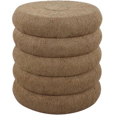 Uttermost Capitan 20 1/2" Wide Natural Braided Rope Scallop Side Table