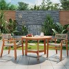 Christopher Knight Home Hamon Outdoor Rope Woven Acacia Wood Dining Chair (Set of 2) - 2 of 4