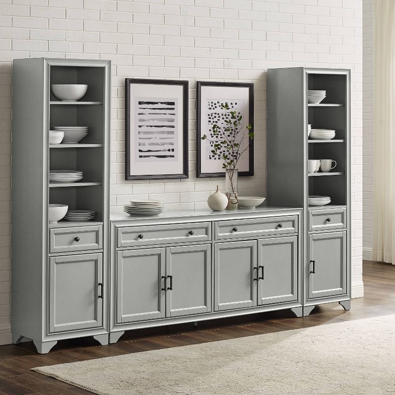 3pc Tara Sideboard and Bookcase Set Distressed - Crosley, 2 of 13