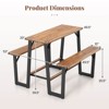 Costway Patio Picnic Table Bench Set with Acacia Wood Tabletop Benchtop Built-in Footrests - 3 of 4