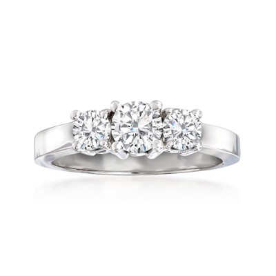Ross-Simons 1.00 ct. t.w. Diamond 3-Stone Ring in 14kt White Gold Size 7