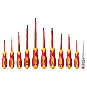 VEVOR Insulated Screwdriver Set, 11-Piece Screwdriver Set, 1000V Insulated Electrician Tool Set, with Magnetic Phillips Slotted Pozi Tips,Red&Yellow - 1 of 4