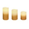 Lumabase 3ct Battery Operated LED Wax Candles Gold - 2 of 4