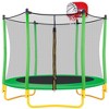 5.5FT Trampoline for Kids - 65" Outdoor & Indoor Mini Toddler Trampoline with Enclosure, Basketball Hoop and Ball Included-ModernLuxe - 4 of 4