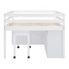 NicBex Full Size Loft Bed with Movable Desk Pine Bed Frame with Drawers, Shelves, Ladder and Full Length Guardrail, No Box Spring Required - 4 of 4