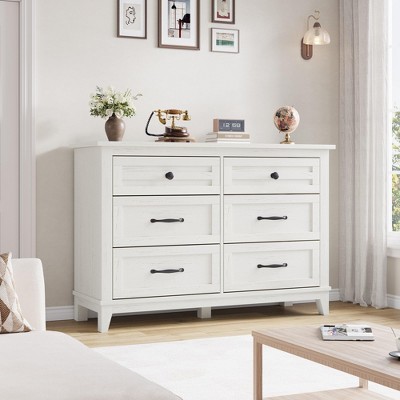 6 Dresser for Bedroom, 47" Wide Drawer Dresser with Storage Freestanding, Wooden Closet Storage Chest for Living Room