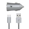 Just Wireless 3.4A/17W 2-Port USB-C & QC3.0 Car Charger with 6' Braided Type-C to USB Cable -Slate - image 4 of 4