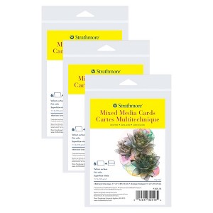 Strathmore 300 Series Mixed Media Cards & Envelopes, Anniversary Size, 3.5x4.875 inch, 6 Per Pack, 3 Packs - 1 of 4