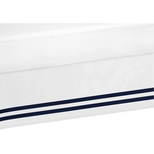 Sweet Jojo Designs Dust Ruffle Queen Bed Skirt Anchors Away White and Blue - 1 of 3