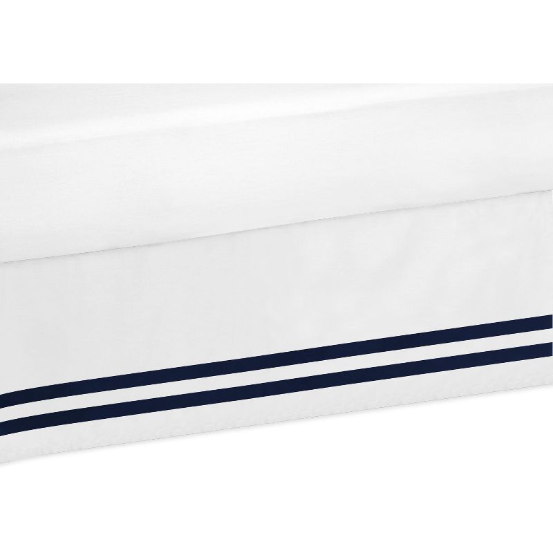 Sweet Jojo Designs Dust Ruffle Queen Bed Skirt Anchors Away White and Blue, 1 of 5