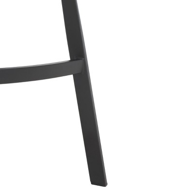 Rodi Gray and Black Leather and Fabric Counter Stool