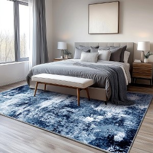 LOVEVOOK Living Room Rug Abstract Area Rugs Machine Washable Large Carpet Non-Slip Faux Wool Indoor Vintage Rugs for Bedroom, Dining Room - 1 of 4