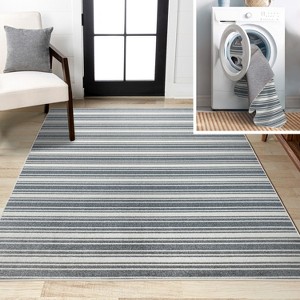 JONATHAN Y Fawning Two-Tone Striped Classic Low-Pile Machine-Washable Area Rug - 1 of 4