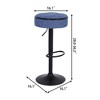 CAVINAS Round Storage Bar Stool, Height Adjustable Barstool, 360° Counter Height Swivel Dining Chair, PU Leather Padded Seat, Armless Bar Chair- 2PCS - 3 of 4