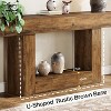 HDZNVF 63 in Console Table, Farmhouse 2-Tier Entryway Table with U-Shaped Base, Narrow Long Wood Sofa Table - 3 of 4