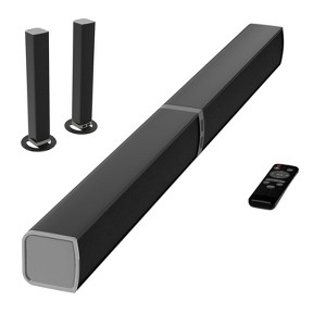 MOVSSOU Bluetooth Soundbar 80W Wireless TV Soundbar 32inch Split 2 in 1 Detachable Sound Bar for Smart TV Silver - 1 of 4
