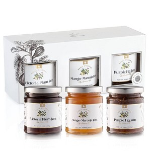 Gourmanity Non-GMO, No Artificial Flavours, Set of 3 Jam Gift Set, Victoria Plum Jam, Purple Fig Jam and Mango and Passion Fruit Jelly - 7.6oz - 1 of 4
