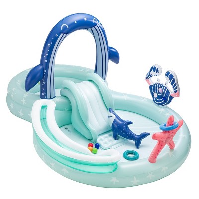 75'' x 117'' x 56'' Play Center Update 99 gal Novelty Kiddie Pool Whale - Sun Squad™