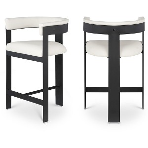 Meridian Furniture,Romeo Cream Vegan Leather Counter Stool, Set of 2 - 1 of 4