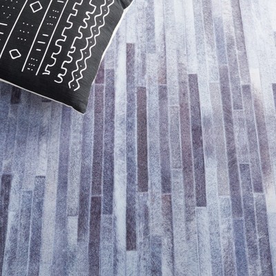 Gray Faux Fur Rectangular Washable Area Rug