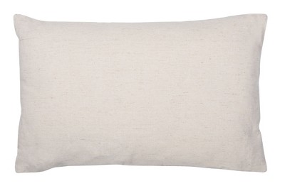 White Chevron Rectangular Pillow with Brown Button Accents