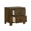 1pc Oak Finish Nightstand of 2x Drawers Rustic Aesthetic Bedroom Furniture 1pc Bedside Cabinet - 3 of 4