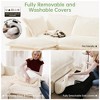 SKRAN 49" Armchair with Ottoman,Upholstered Comfy Corduroy Lounge Chair with 2 Large Soft Pillows,for Living Room Bedroom(Cream,1 Seat + 1 Ottoman) - 4 of 4