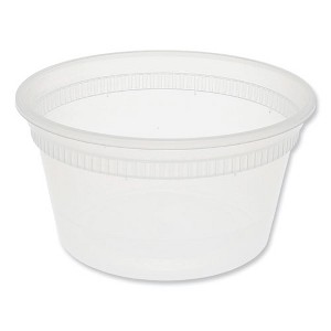 Pactiv Evergreen Newspring DELItainer Microwavable Container, 12 oz, 4.55 x 4.55 x 2.45, Clear, Plastic, 480/Carton - 1 of 4