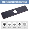WOWOW 10 in. x 2.44 in. x 0.33 in. Stainless Steel Kitchen Sink Faucet Hole Cover Deck Plate - 4 of 4