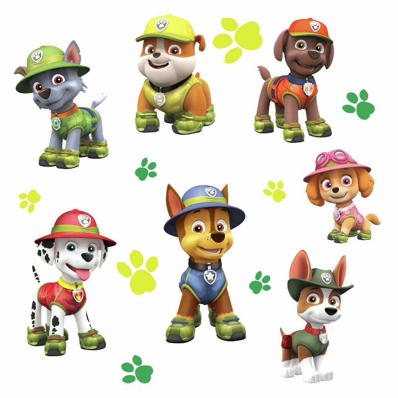 RoomMates PAW Patrol Jungle Peel and Stick Giant Kids&#39; Wall Decals Single Sheet, 1 of 6