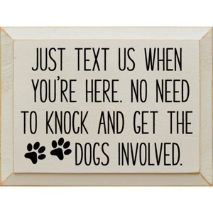 Slickblue Rustic Dog Warning Sign, Solid Knotty Pine Wood, 9x12 Wall Art, Entryway Humor Style - 1 of 3