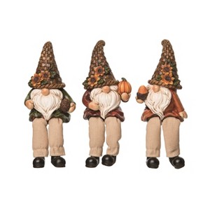 Transpac Autumn Gnome Sitter Set of 3 Decorative Figurines for Fall Harvest Indoor Tabletop and Mantel Decoration - 1 of 1