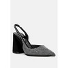 Saranna Rhinestone Embellished Suede Heel Women Sandals - 3 of 4