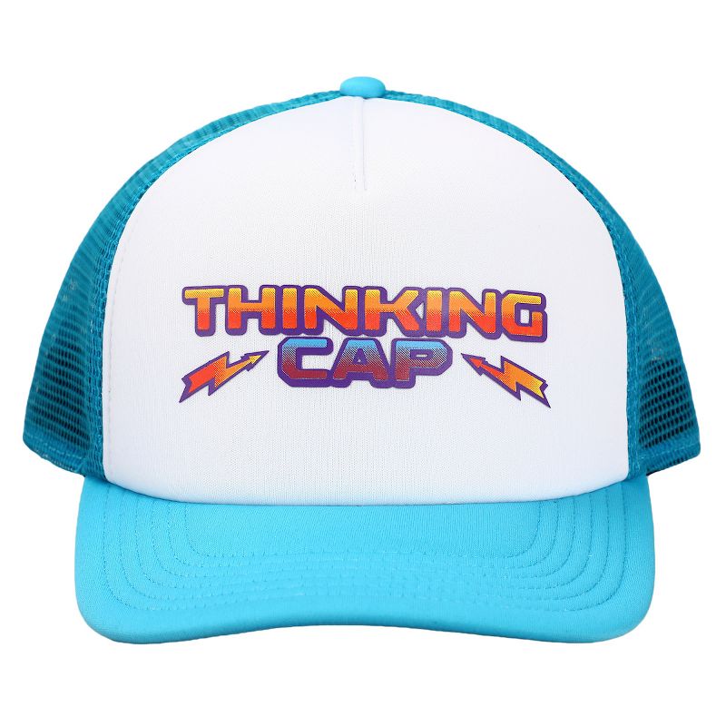Stranger Things Netflix Series Blue & White Thinking Hat Trucker Hat, 1 of 6
