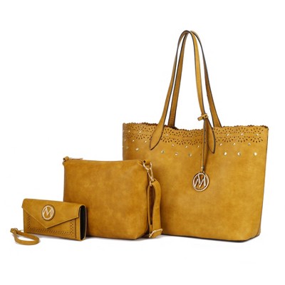 MKF Collection Mariahna 3-Piece Set – Shopper Tote, Crossbody Bag, and Wristlet Wallet Purse by Mia K