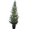 5FT Artificial Cypress Tree, UV Resistant, Realistic Fake Topiary Plant, Black Plastic Pot-- Frevyn - 4 of 4